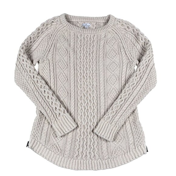 L.L. Bean Sweater Womens XS 100% Cotton Chunky Cableknit Pullover - Picture 1 of 6